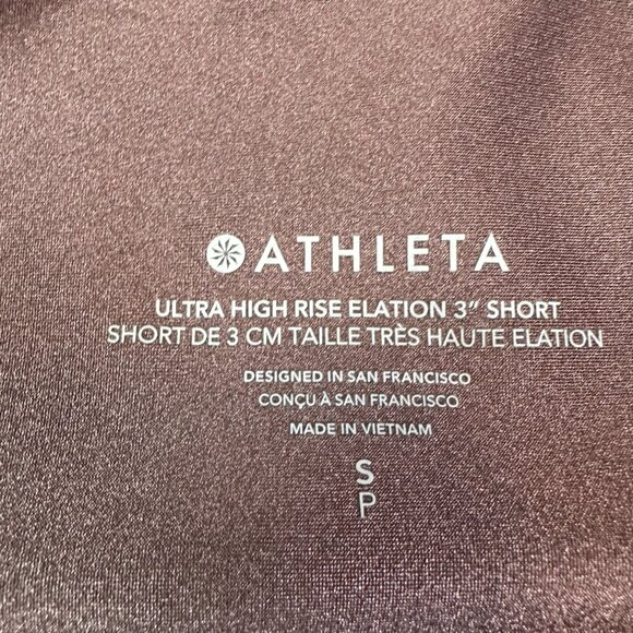 Athleta Ultra High Rise Elation Short & Purpose Crop Bra D-DD Metallic Mauve Set - Picture 3 of 4